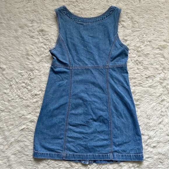 Vintage Gap Dress Denim Button Front Sleeveless Mini 100% Cotton Blue Sz 10 - Picture 4 of 11